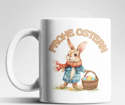 Produktbild von Ostern Hase Ostereier Kaffeetasse Teetasse Tasse Geschenkidee 325 ml – Hase-02
