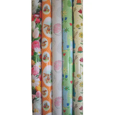 Produktbild von PRÄSENTA 33K03 651125 Oster-Geschenkpapierrolle - 2 m x 70 cm, sortiert