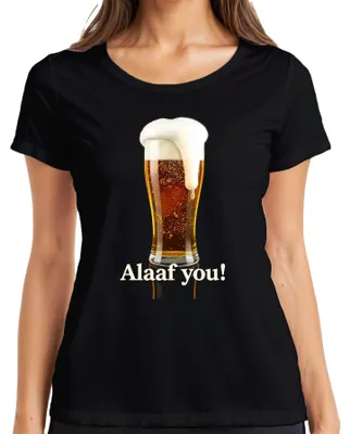 Obrázok produktu pre Tričko pre ženy „Alaaf you“ s motívom pivného pohára, karneval v Kolíne, darček, vintage, čierne, veľkosť L