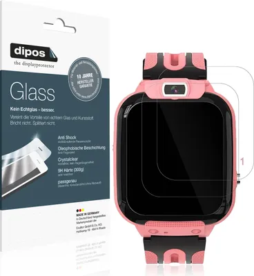 Produktbild von 2x Schutzfolie für Clleylise Kinder Smartwatch - Anti-Shock 9H Folie dipos Glass Kunststoffglas