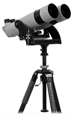 Produktbild von Omegon Fernglas Brightsky 26x82 45° inklusive Gabelmontierung Neptune mit Mittelsäule und Stativ