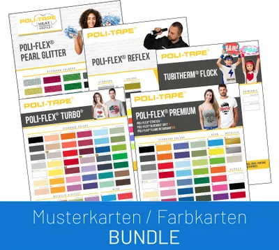 Produktbild von Farbkarten Bundle - Best of POLI-TAPE Textiltransferfolie / Bügelfolie
