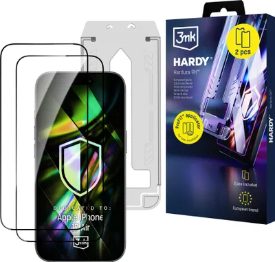 Image de 2 x Verre trempé résistant avec applicateur 3mk Hardura 9H pour Apple iPhone Air