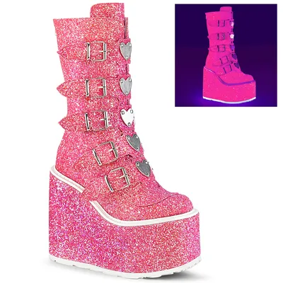 Produktbild von SWING-230G Damen Boots von DemoniaCult, Pink , EU 42, US 12