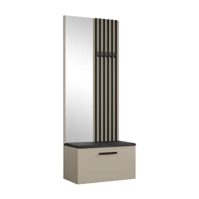 Image de AX LIVING Armoire avec miroir Rosanno II 80,6 cm Cachemire JS100