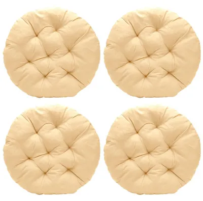 Runde Sitzkissen 4er-Set 40x40x3 cm beige für Stühle
