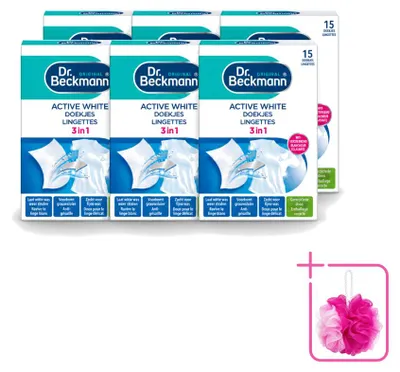 Produktbild von 6 x Dr. Beckmann Active White Wäschetücher gegen Grauschleier - Sparpackung - 6 Stücke
