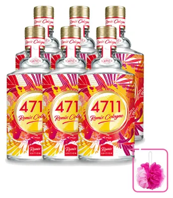 Immagine prodotto di 6 flaconi spray di colonia "4711 Remix", profumo di pompelmo, capacità 100 ml, confezione risparmio da 6 pezzi