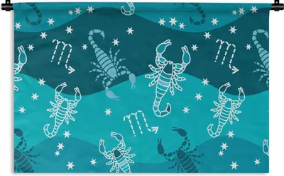 Produktbild von MuchoWow® Wandteppich Wandbehang Skorpion - Tierkreiszeichen - Muster 60x40 cm Tapisserie Dekoration Wandtuch - Wanddekorationen