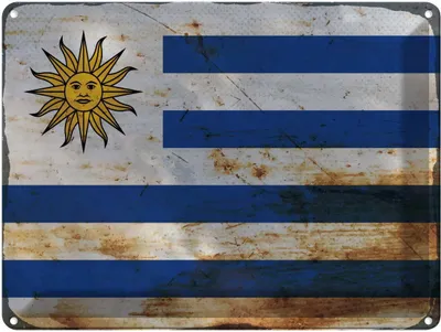 Produktbild von vianmo Blechschild 30x40 cm Uruguay Flagge Fahne Wappen