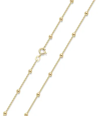 Produktbild von MATERIA Damen Kugeln Kette Gold Halskette - 1,3mm Damenkette Silber 925 vergoldet 40 45 50 55 60 70cm K104