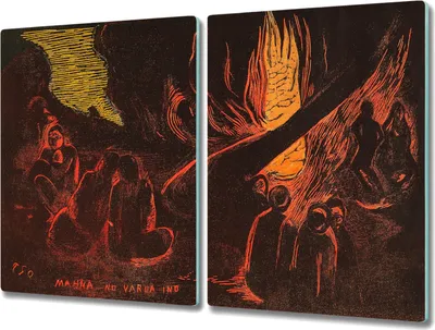 Produktbild von Coloray Küchenbrett Kochplattenabdeckung Hackbrett Schneidebrett Herdabdeckplatte 2x40x52 cm - Mahan nicht Varua nos Gauguin