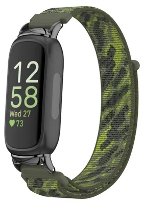 Image de INF Bracelet en Nylon à Boucle Auto-agrippante pour Fitbit Inspire 3 Vert