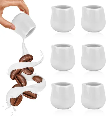 Produktbild von Set aus 6 kleinen Milchkanne aus Porzellan, 90 ml