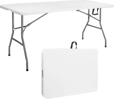 Productafbeelding van Klaptable, buffet, tuintafel, 180 cm, inklapbare campingtafel, tuin - wit