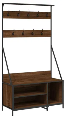 Produktbild von vidaXL Kleiderständer mit Schuhablage Braun Eichen-Optik 100x41x184 cm