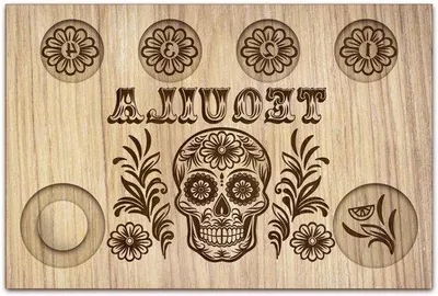 Obrázek produktu pro Dřevěný podnos se skleničkami na tequilu a dřevěným okrajem, 20 x 30 cm, do baru, restaurace, na večírek.