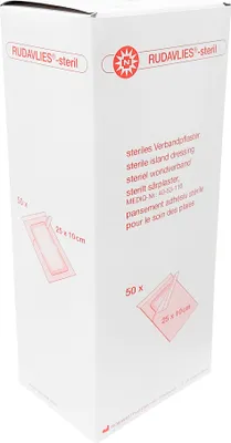 Obrázok produktu pre Rudavlies Sterilná náplasť 10x25 cm 50 ks