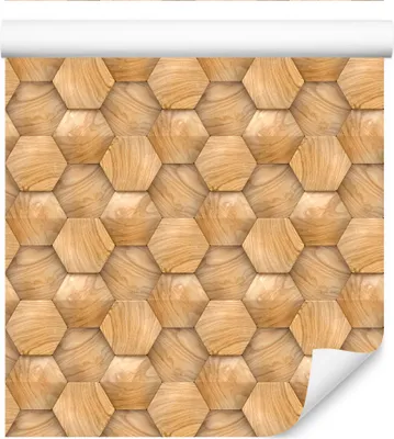 Immagine prodotto di rotolo da 10 m di VLIES WALLPAPER geometria mosaico effetto legno 3D XXL