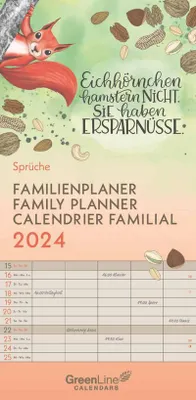 Produktbild von GreenLine Sprüche 2024 Familienplaner -Wandkalender - Familien-Kalender - 22x45