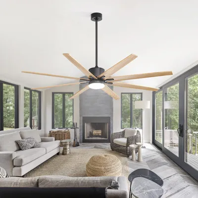 Produktbild von Sofucor Smart-Deckenventilator, 190 cm, 8 Flügel, App-Steuerung, Fernbedienung und Beleuchtung