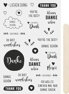 Produktbild von HEYDA Rubbelsticker Danke Thank you schwarz