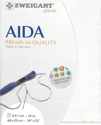 Produktbild von Zweigart Stern-Aida Stoff Precut 48x53 cm für Stickerei und Handarbeit Weiß