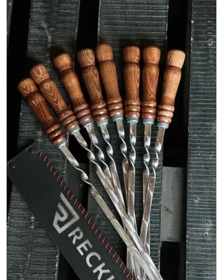 Produktbild von Premium Schaschlik Schampur 6er Set Reckless in Kastanienbraun