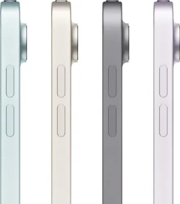 Side view of four iPads in different colors.