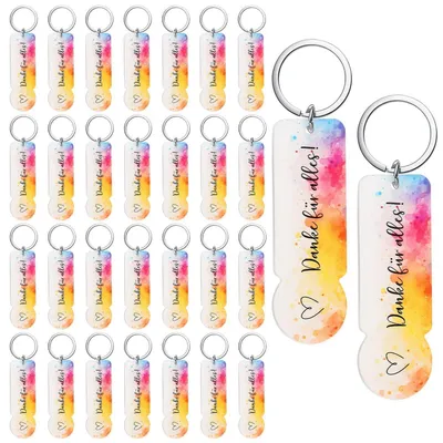 Immagine prodotto di Portachiavi in acrilico a forma di carrello della spesa, confezione da 30 pezzi, ideale come regalo di ringraziamento o di addio