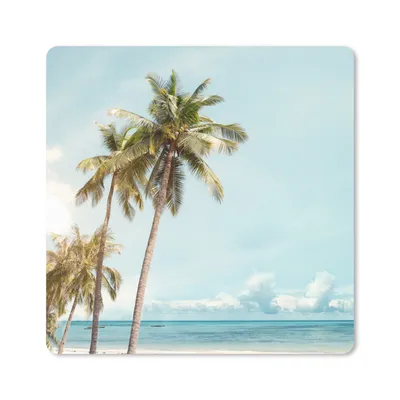 Produktbild von MuchoWow® Mauspad Mousepad Palme - Meer - Sommer 20x20 cm - Mousepads - Maus Mat - Pad - Mausunterlage - Desk Mat - Bureauartikeln