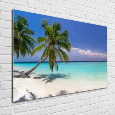 Produktbild von Tulup® Glas-Bild - 100 x 70 - Wandbild aus Glas - Wandkunst - Wandbild hinter gehärtetem Sicherheitsglas - Landschaften - Strand-Panorama - Blau
