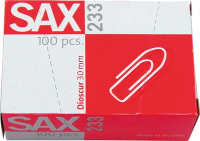 Obrázek produktu pro SAX Büroklammer 1-233-00 30mm verzinkt 100 St./Pack.