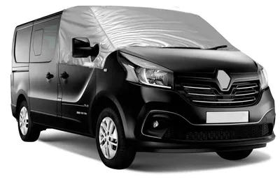 Immagine prodotto di Copertura parasole per parabrezza, compatibile con Renault Trafic dal 2014 al 2024, oscurante al 100%, protezione UV, resistente alle intemperie, colore argento