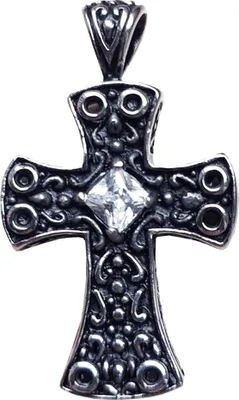 Produktbild von Damen Edelstahl Anhänger aus 316LKreuz mit weißen Stein