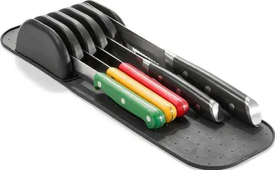 Produktbild von Messwerkzeughalter - 5 Messer - Antislip-Messerhalter - Kompakt - Schwarz - BPA-frei - Sicher Aufbewahren - Messerhalter - Small - Soft-grip - Küchenaccessoires