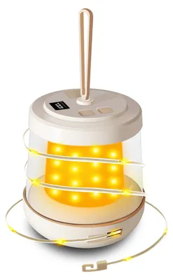 Camping-LED-Lichterkette 10 m, IP67, USB-C, 2-in-1, 6 Modi