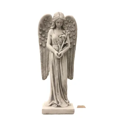 Produktbild von Stehender Engel Grabengel, aus Steinguss Neu Frostfest Witterungsbeständig, Gartenfigur Skulptur Steinfigur Symbol des Friedens JA-100