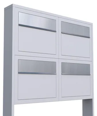 Produktbild von Briefkastenanlage Elegance for Four in Weiß mit Edelstahlklappe