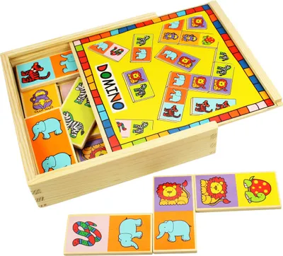 Zdjęcie produktu dla BigJigs Domino dla dzieci - Zabawka edukacyjna dla dzieci