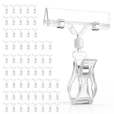 Produktbild von Solidchoice – 60 Stück transparente, drehbare Schildhalter für Preisschilder