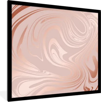 Produktbild von MuchoWow® MuchoWow® Gerahmtes Poster Marmor - Roségold - Luxus 40x40 cm - Poster mit zchwarzem Bilderrahmen - Mit Rahmen - Wanddekoration Schlafzimmer
