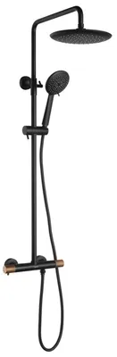 Produktbild von Sapho Solaria Duschsäule mit Thermostat-Armatur, Schwarz/Kupfer matt
