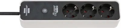 Produktbild von Brennenstuhl Connect Ecolor WiFi, Drinnen, IP20, Schwarz, 3 AC-Ausgänge, 3600 W, 80 mm