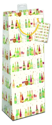 Produktbild von 6 Geschenktaschen, Bundle Bottle / Flaschen-Format Weinflaschen mit Kordel 17,70 pro Tüte 2,95