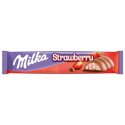 Image de Barre chocolatée Milka Fraise & Crispies, 36,5g