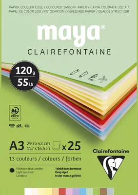 Produktbild von Clairefontaine 975333C, Kunstdruckpapierblock, 120 g/m², 25 Blätter