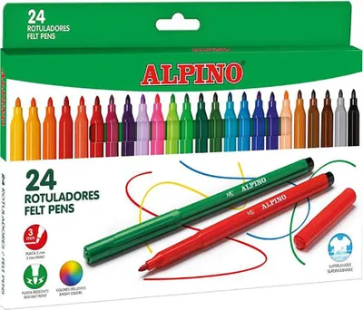 Obrázok produktu pre Alpino AR001003N, 24 farba/farieb, 3 mm, Viacfarebný, 24 kusov
