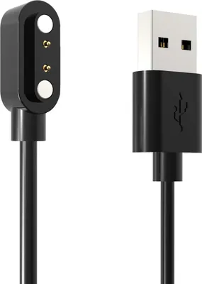 Produktbild von SYSTEM-S USB 2.0 Kabel 100 cm Ladekabel für Realme Watch 3 Smartwach in Schwarz