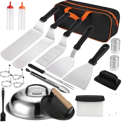 Immagine prodotto di Set di utensili per la griglia, accessori per 29 pezzi, utensili da cucina resistenti, 1 set